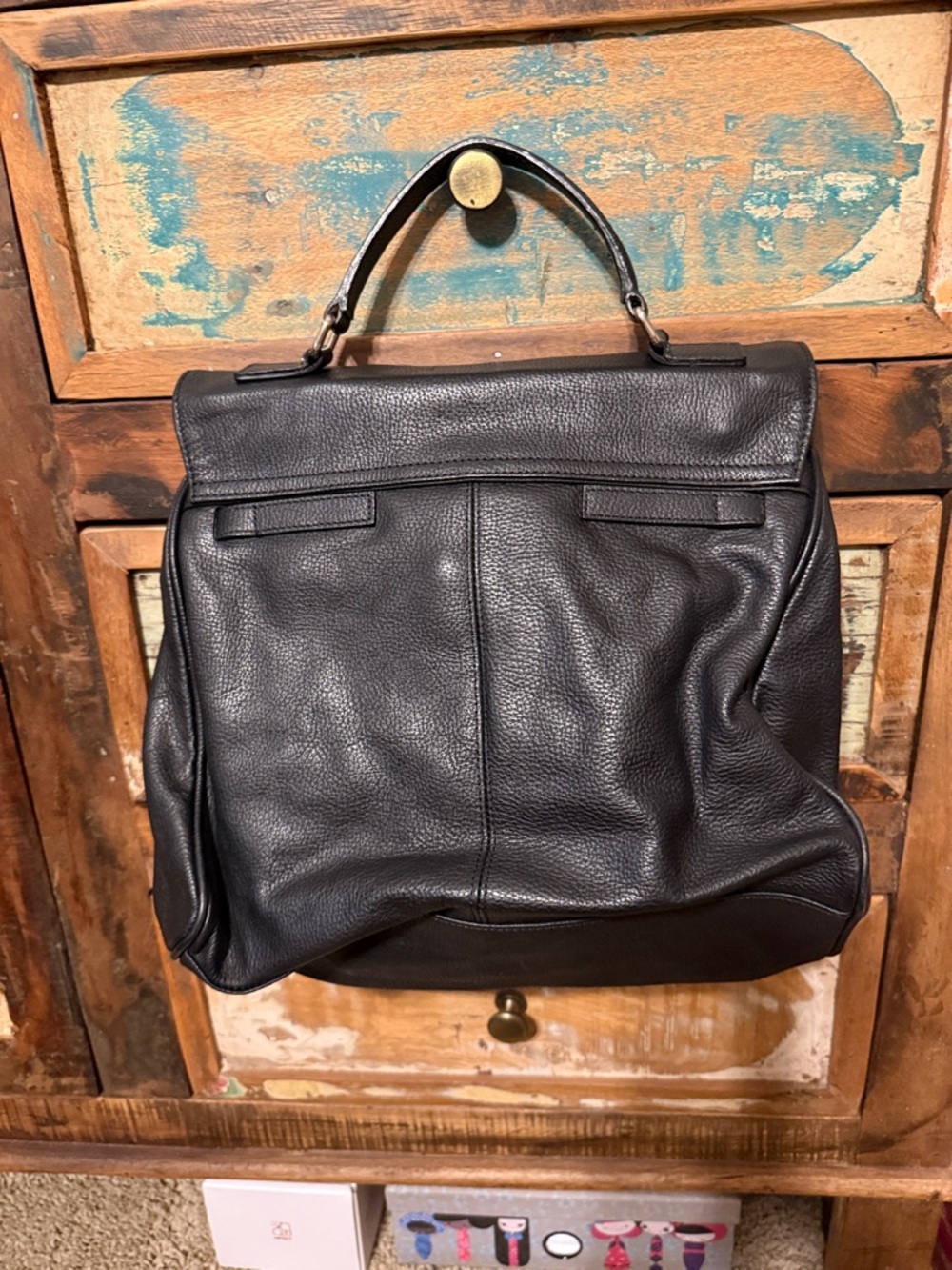 Fossil Black Pebble Leather Top-Handle Briefcase - Picture 2 of 3